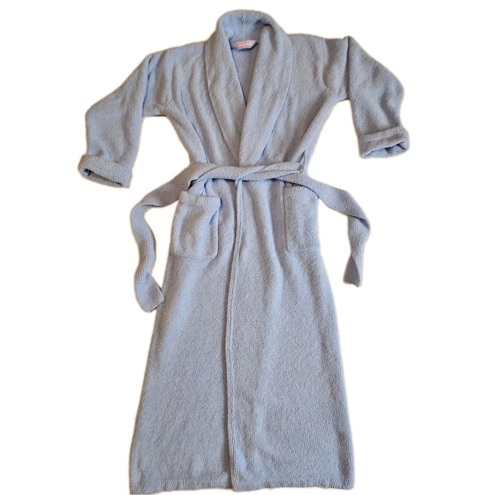Vintage Victoria's Secret Xsmall Light Blue Long Terry Cloth Robe
